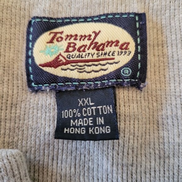 Tommy Bahama XXL Gray Sweater Polo Cotton Knit Preppy Cozy Rugby - Picture 3 of 6